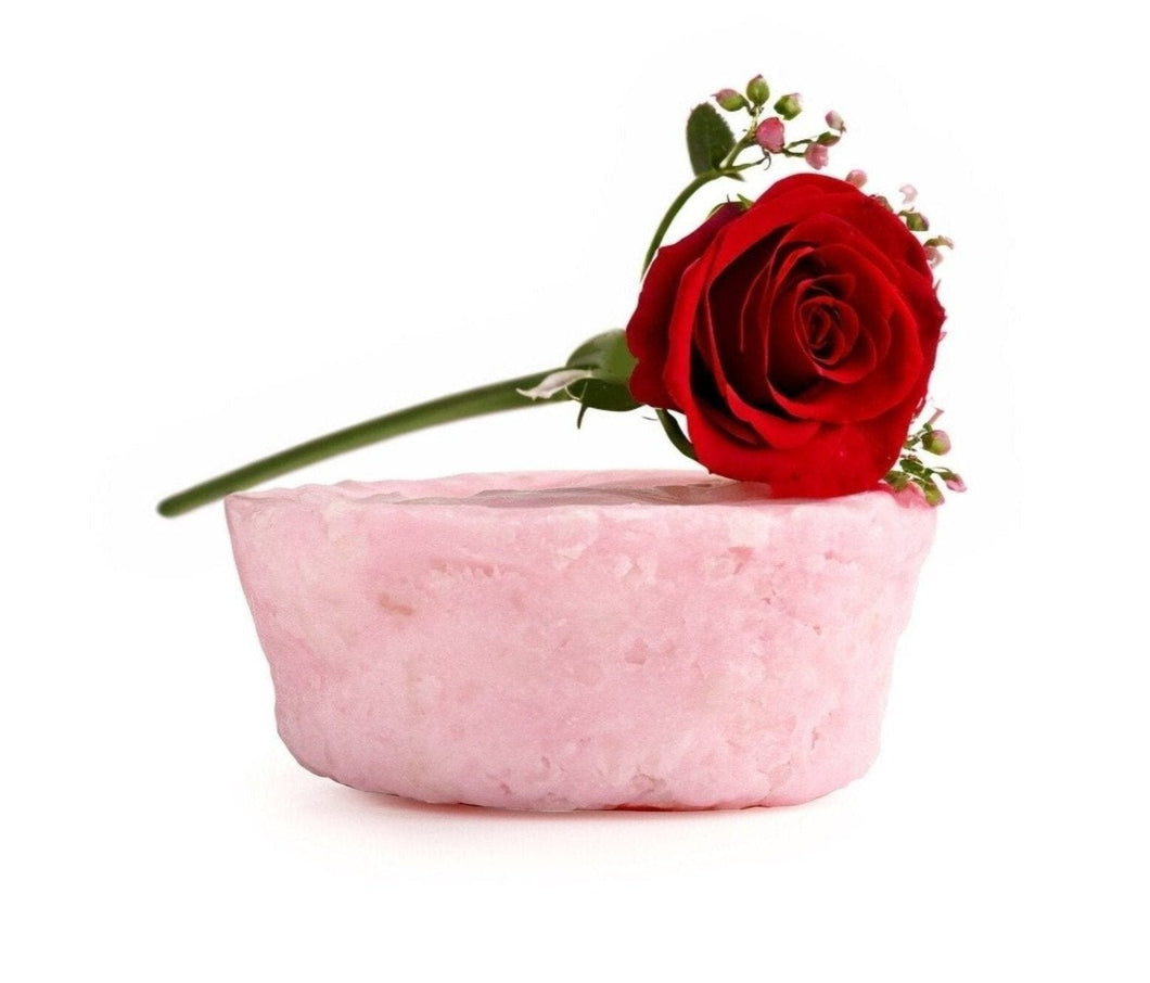 Rose Natural Solid Shampoo for Dry Hair with Cocoa Butter and Rose Essential Oil