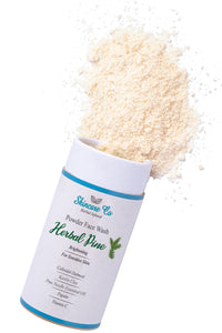Herbal Pine Brightening Face Wash Powder for Sensitive Skin with Colloidal Oatmeal and Vitamin C