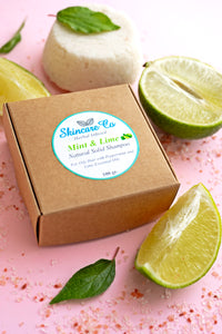 Mint & Lime Natural Solid Shampoo for Oily Hair with Peppermint and Lime Essential Oils